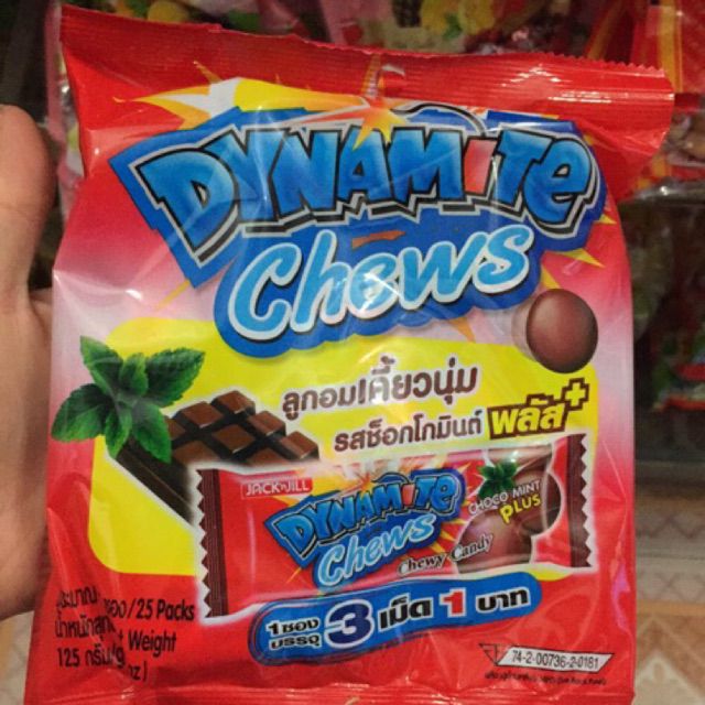Kẹo chew 3 viên socola Thái Lan gói 125g( 25 cái)