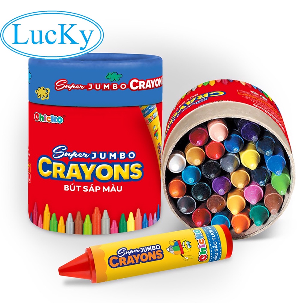 Bút Sáp Màu Duka: Super Jumbo Crayons (18 Màu) DK 3305 - 18 An Toàn Cho Trẻ