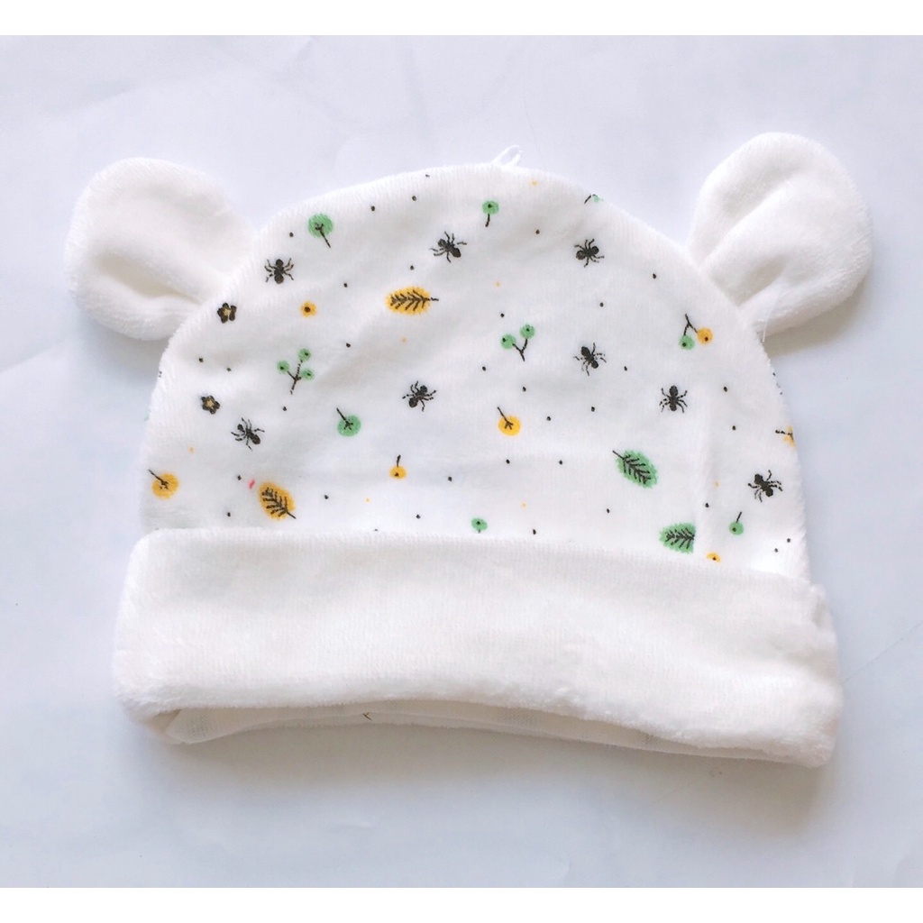 Mũ cotton sơ sinh (0-3m) xuất xịn cực đẹp