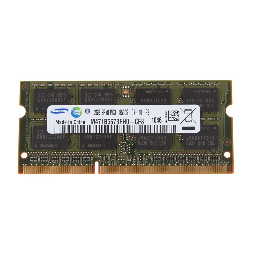 Bộ Nhớ Ram 100% Cho Samsung 2gb 2rx8 Ddr3 1066mhz Pc3-8500S Laptop Cl7 So-Dmm Bd32