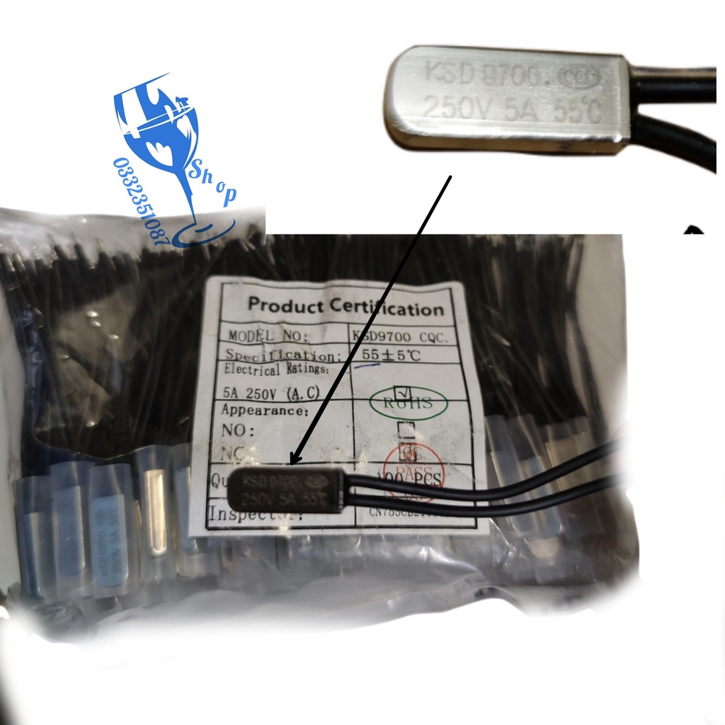[Ảnh thật] [Chính hãng] relay nhiệt độ KSD9700 250v 5A 55*c  shopgiadungluongyen