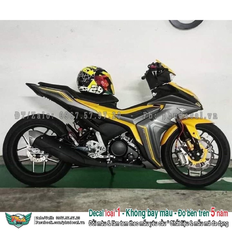 tem rời exciter 155 xám vàng