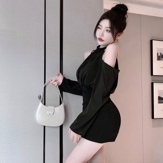 Đầm Trễ Vai Màu Sắc Thời Trang Gợi Cảm Cho Nữ