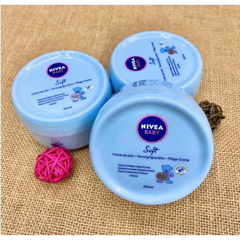 ( Hàng Đức chuẩn) Kem dưỡng da Nivea Baby Caring dành cho trẻ sơ sinh và trẻ nhỏ 200ml