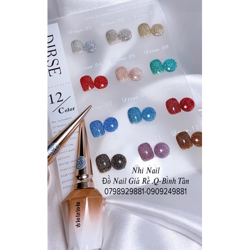 Sơn gel nhủ flash,sét 12 màu +bảng mẫu.
