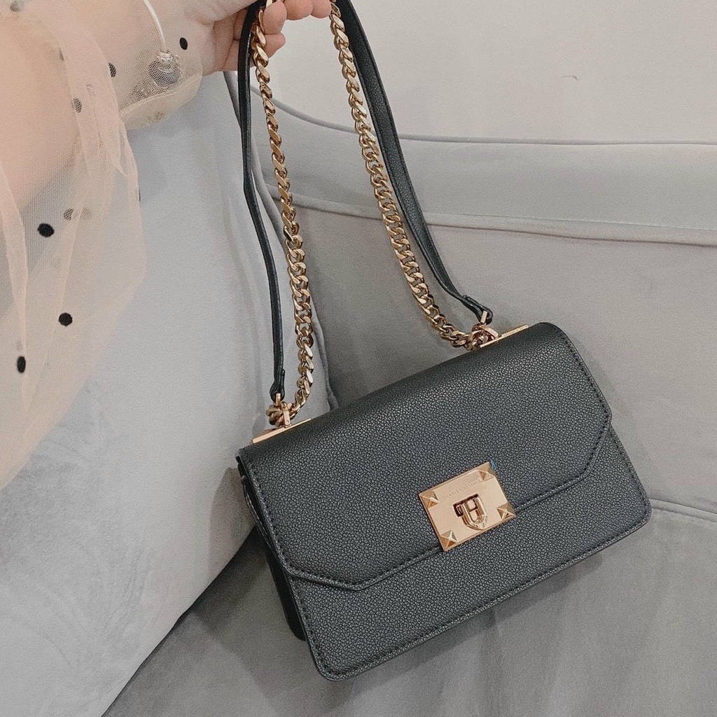 Túi Xách Nữ CNK, Dây Xích Pha Da Đeo Chéo, Đeo Vai, Da Sần Cao Cấp, Túi Công Sở Thời Trang