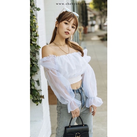 Áo croptop tay phồng Shebyshj