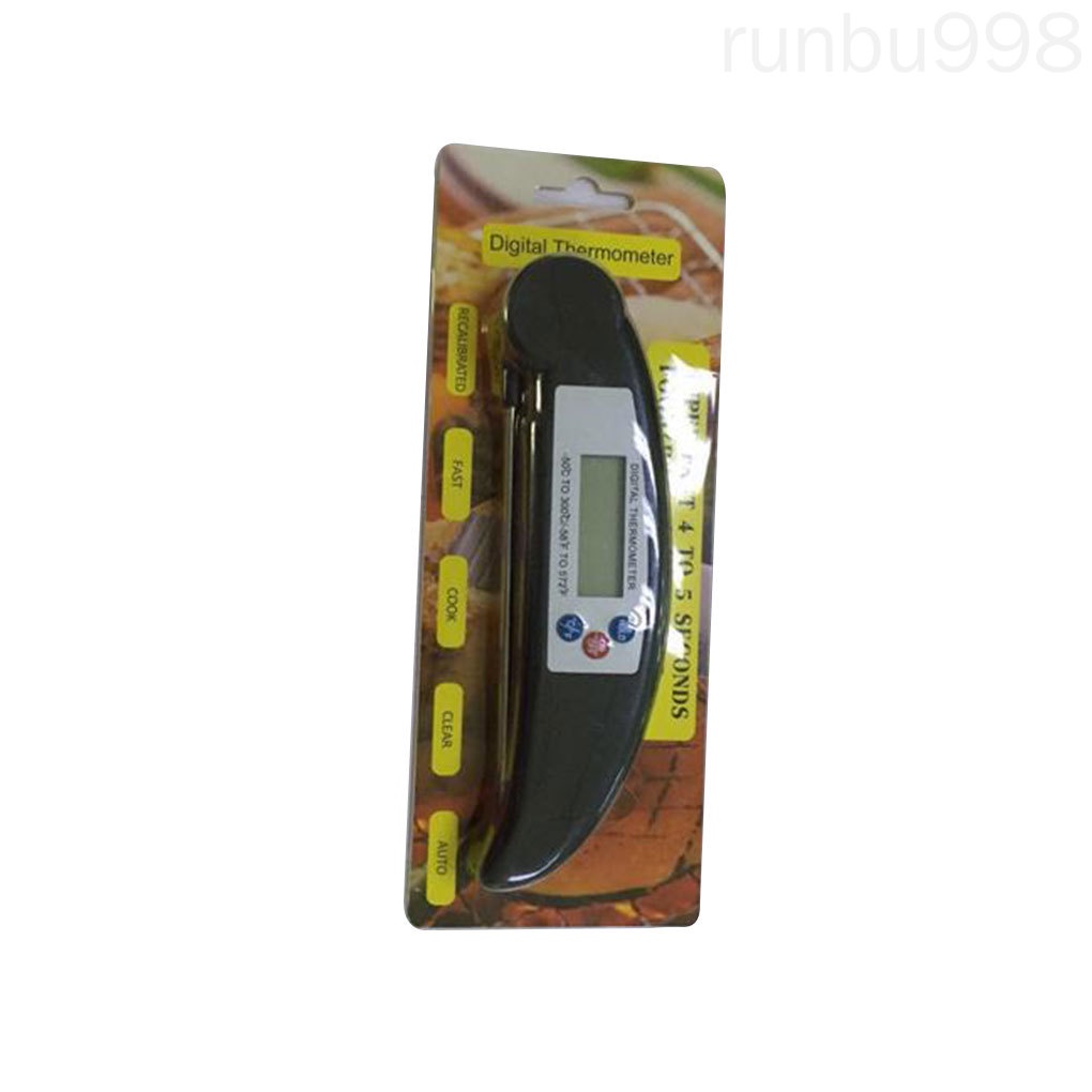 Nhiệt Kế Đo Nhiệt Độ Thức Ăn Bằng Thép Không Gỉ Abs Kỹ Thuật Số Có Thể Gập Lại Tiện Dụng Cho Nhà Bếp Runbu998