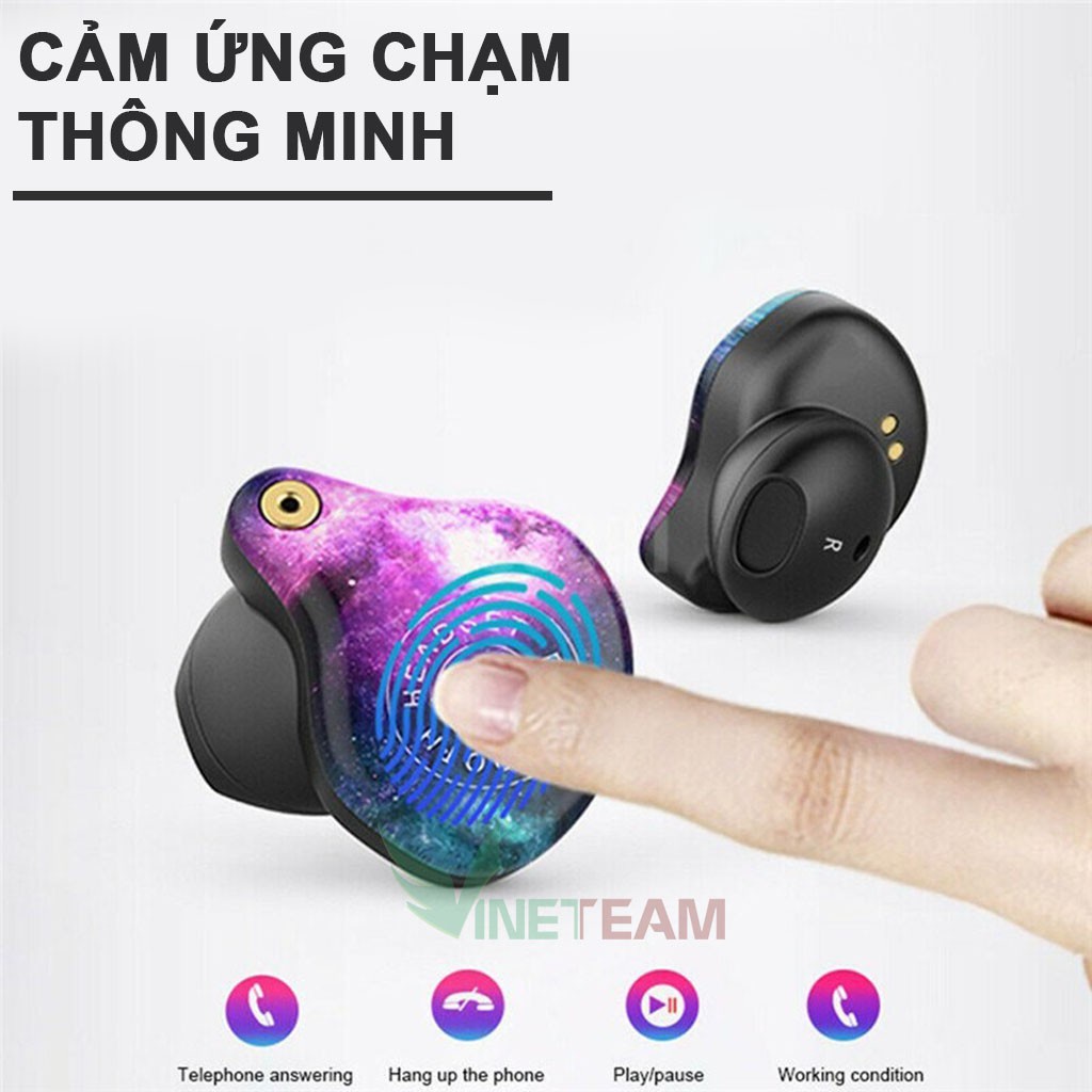 Tai nghe Bluetooth không dây Vinetteam TWS XS Plus ,Chống ồn cao cấp ,Pin trâu 3600mah Chống nước Ipx7,Âm thanh 9d -3953