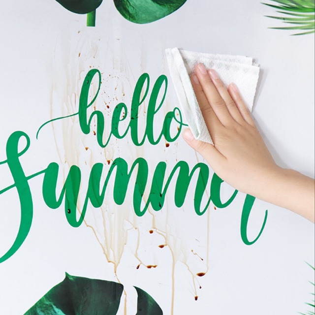 Decal dán bếp tráng nhôm cách nhiệt - Lá Cỏ Dương Xỉ Hello Summer