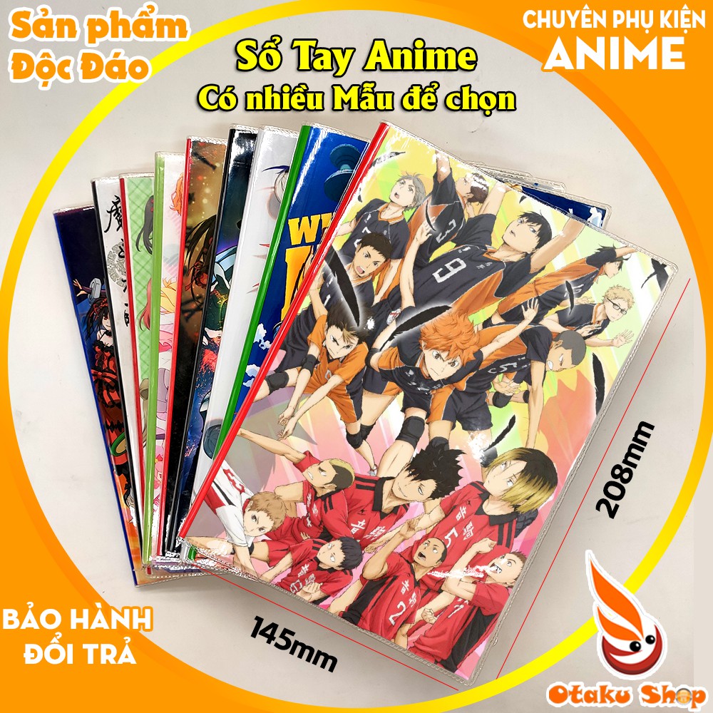 Sổ tay Anime Haikyuu + kuroko khổ A5 bìa in hình hoạt hình xinh xắn giấy dày có kẻ sọc 120 trang chuyên dành cho Otaku