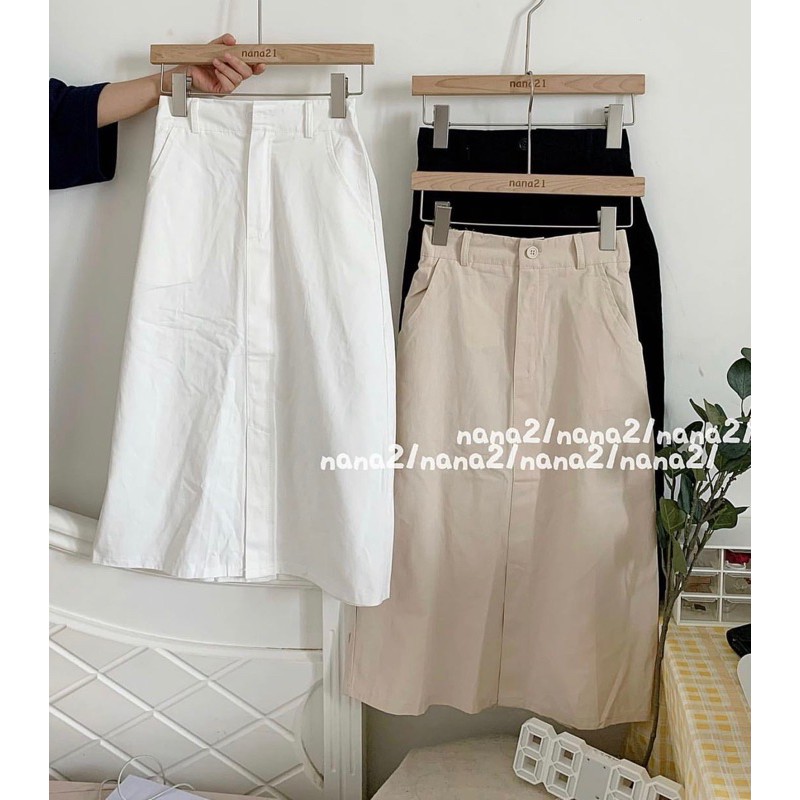 chân váy kaki chun sau ulzzang