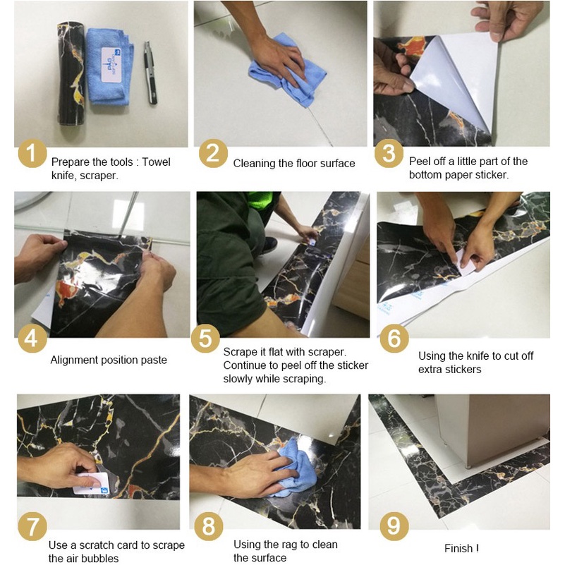 [Mới] Giấy Dán Tường / Viền Gạch Men Mộc Mạc 5M Bằng PVC Dùng Trang Trí