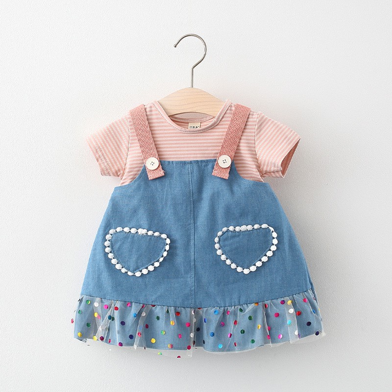 Váy giả yếm bò bé gái size 5-13kg VH92