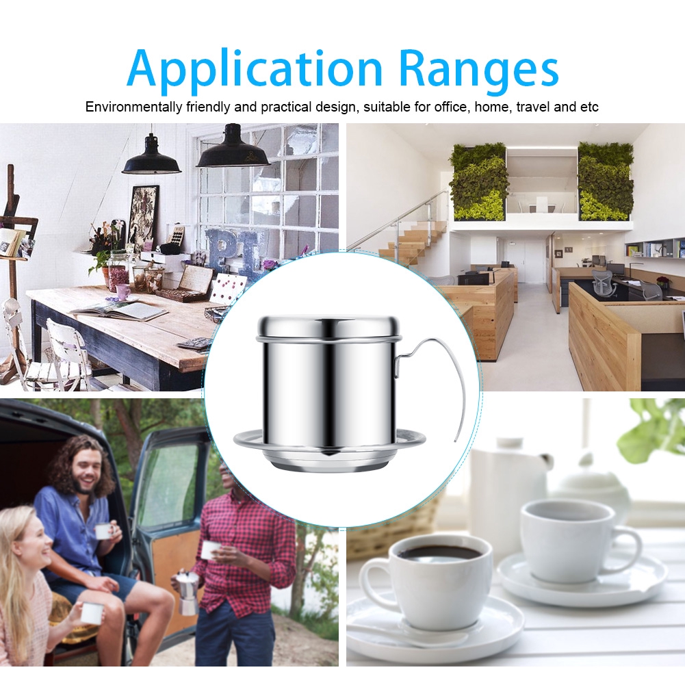 Allinit Phin Pha Cà Phê Tự Động Bằng Thép Không Gỉ Tiện Dụng Cốc thép không gỉ Bộ lọc cà phê nhỏ giọt của Việt Nam Máy pha bằng