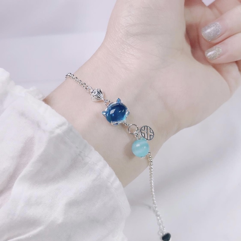 Lắc tay hồ ly Bạc ta phong thuỷ , đủ màu - Lắc tay nữ bạc ta - Vàng Bạc Khải Khải