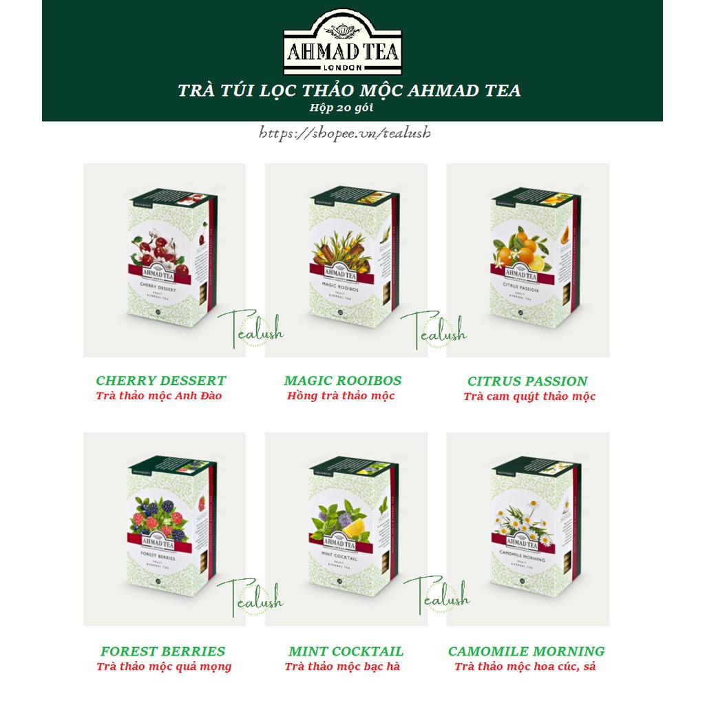 AHMAD TEA - BST TRÀ THẢO MỘC HEALTHY&TASTY COLLECTION