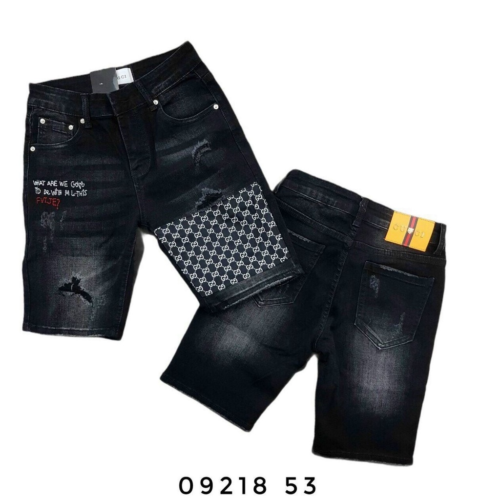 Quần short jean nam CAO CẤP thêu họa tiết siêu đẹp chất bò vải dày thiết kế đơn giản trẻ trung mẫu mới giá rẻ