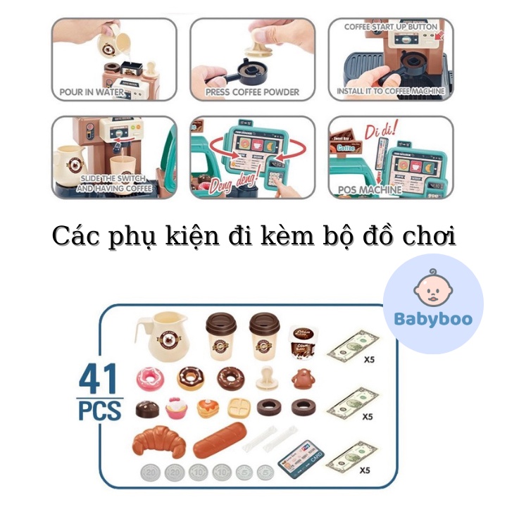 Bộ đồ chơi máy pha cà phê ba trong một đa năng cho bé