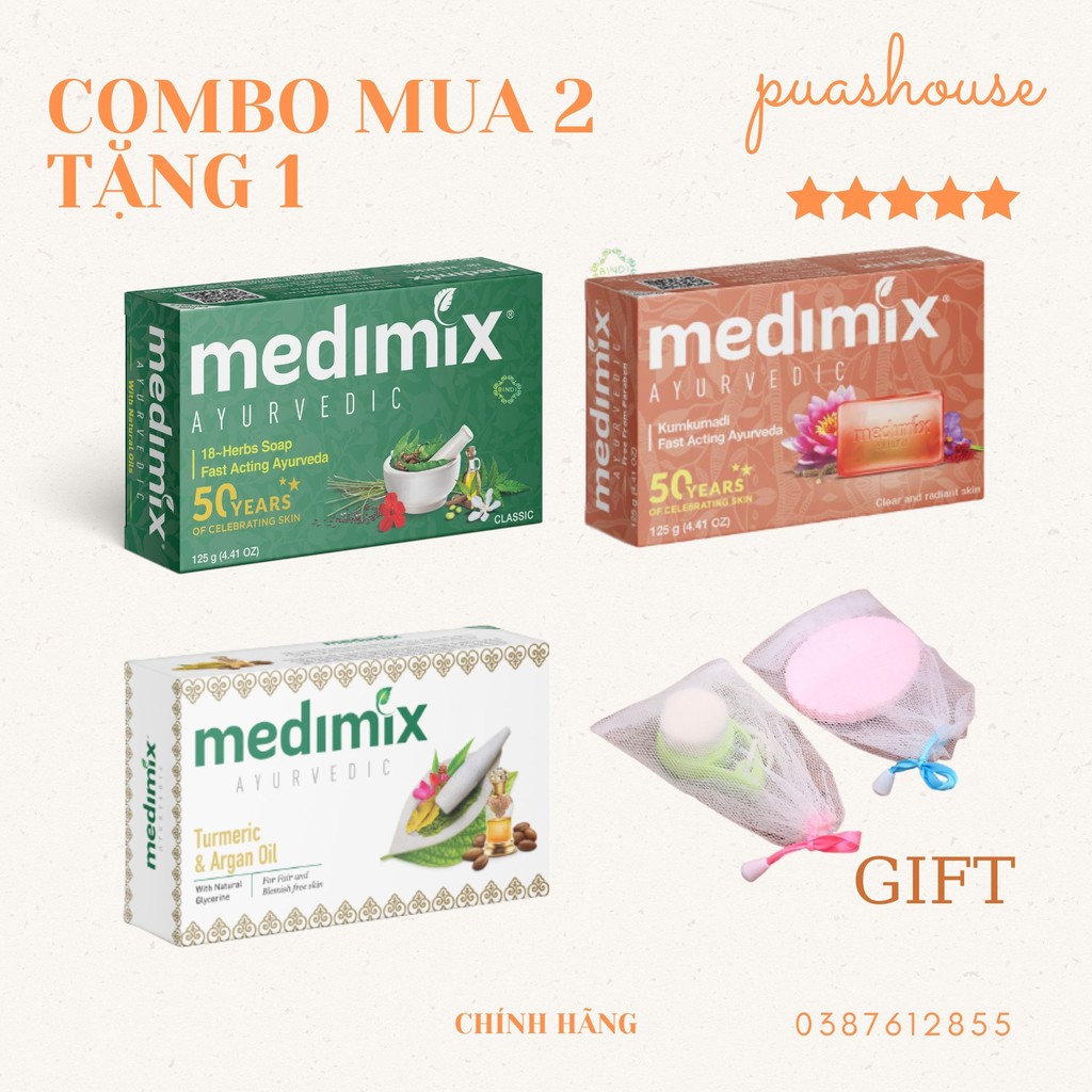 [CHÍNH HÃNG] COMBO MUA 3 TẶNG 1 XÀ PHÒNG THẢO DƯỢC MEDIMIX