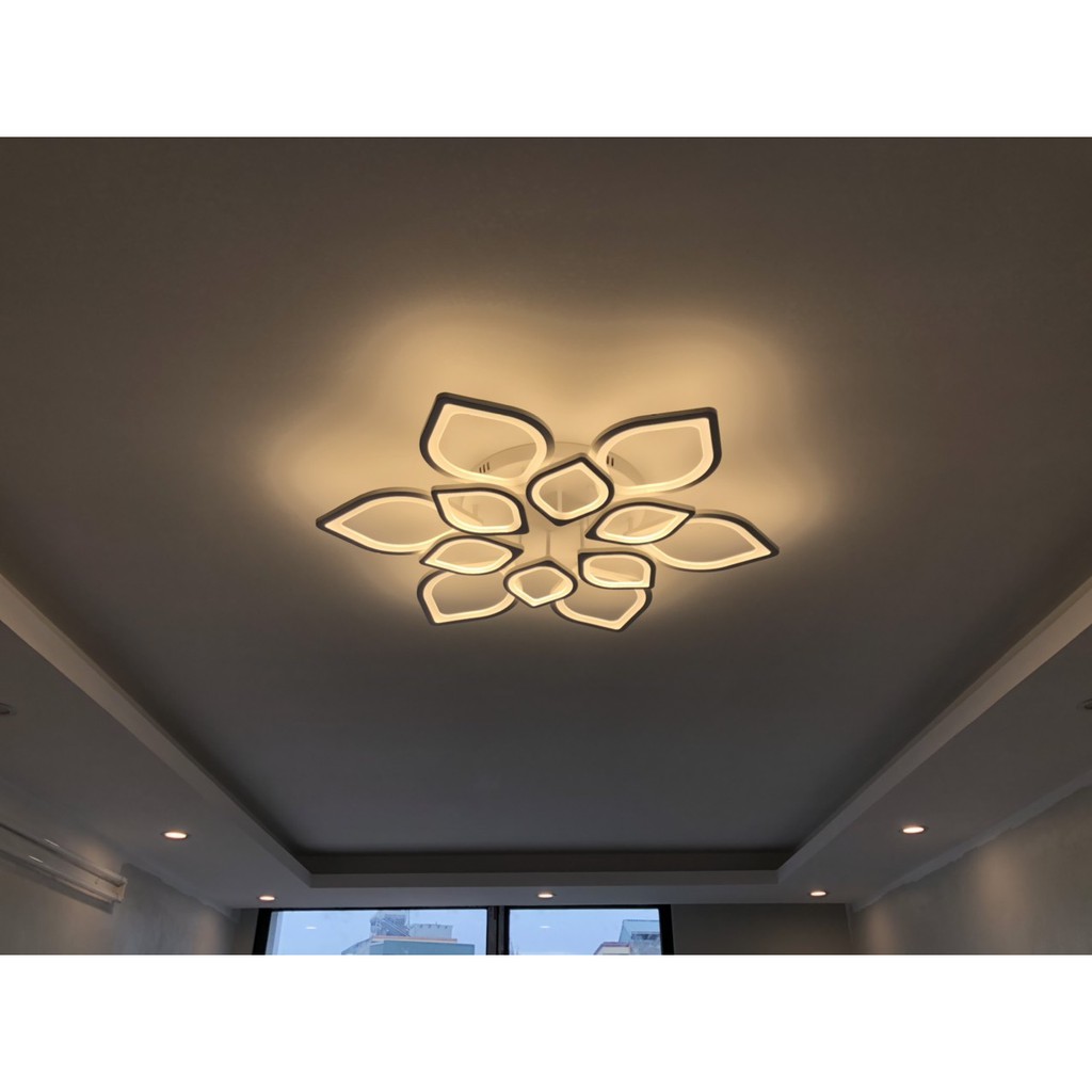 Đèn ốp trần trang trí phòng khách, phòng ngủ 12 cánh có 3 chế độ sáng tăng chỉnh ánh sáng Bảo hành 12 tháng Mã 2010/12