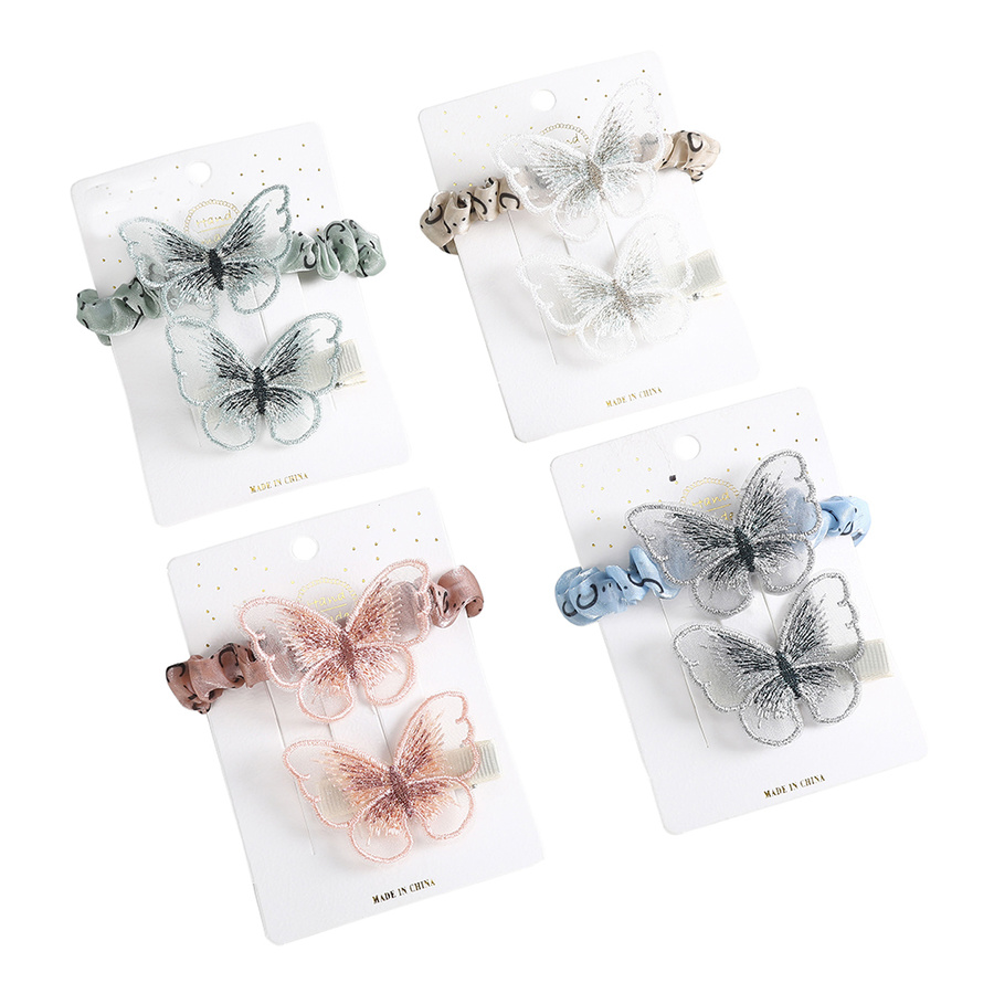 Bộ kẹp tóc + dây buộc tóc mặt hình bươm bướm xinh xắn thời trang dành cho nữ