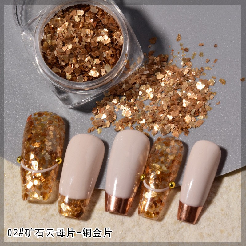 Set nhũ vảy cá vàng gold 6 màu trang trí móng