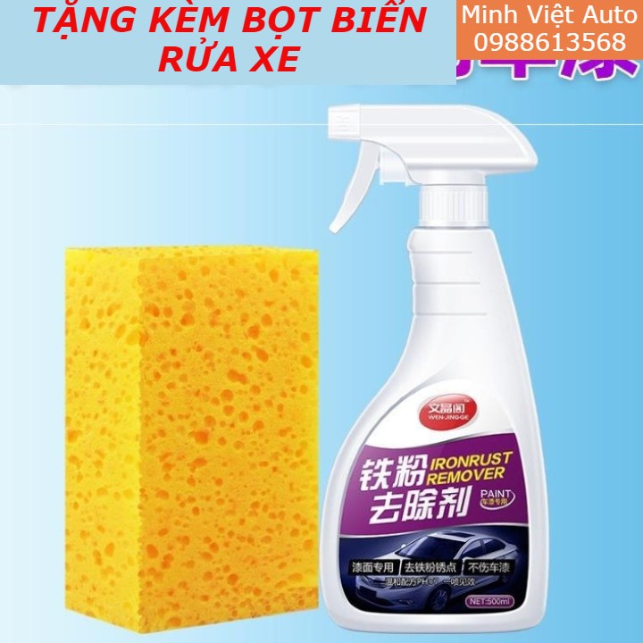 Dung Dịch Tẩy Mạt Sắt Bột Sắt Bám Trên Thân Vỏ Bề Mặt Sơn Kính Xe - Làm Sạch Bụi Phanh Lazang Đĩa Phanh Ô Tô