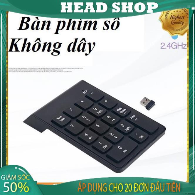 Bàn phím số rời không dây Wireless 2.4 GHz cho Laptop Máy tính Numpad K07 HEAD SHOP