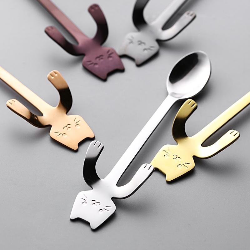 Thìa Mèo Pha Cafe Siêu Cute Có Tay Treo Cốc Tiện Lợi