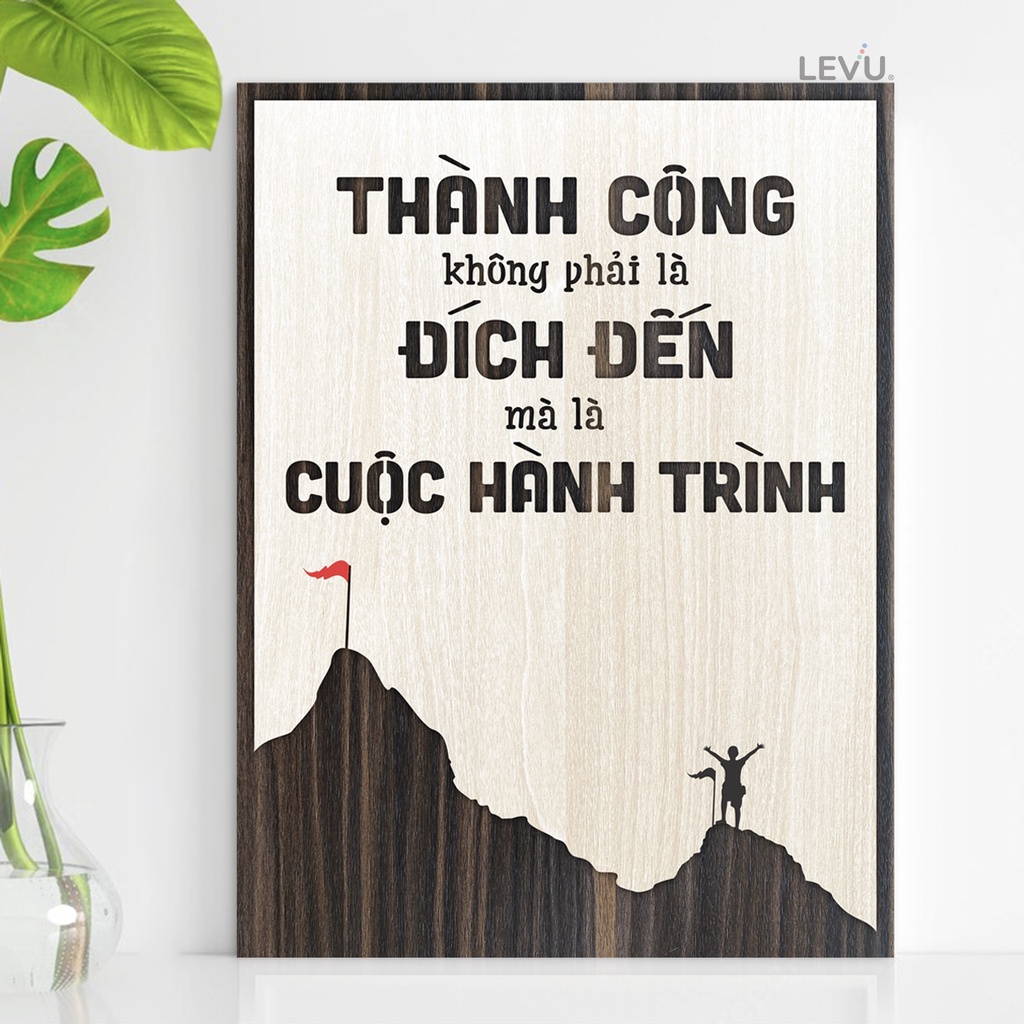 Tranh Slogan Tạo Động Lực LEVU068 thúc đẩy thành công