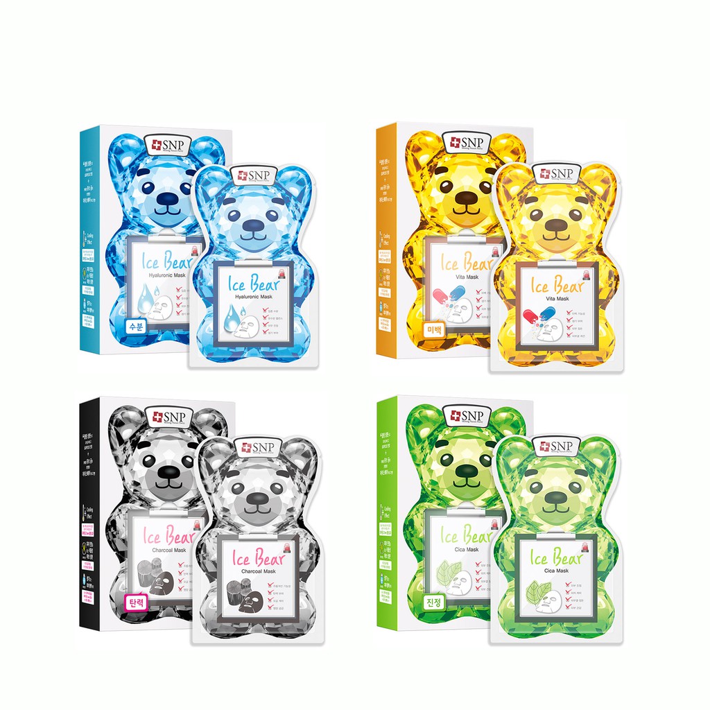 Mặt Nạ Gấu Băng SNP Ice Bear Mask 33ml dưỡng ẩm, tái tạo da, gia tăng dinh dưỡng cho da, làm se khít lỗ chân lông