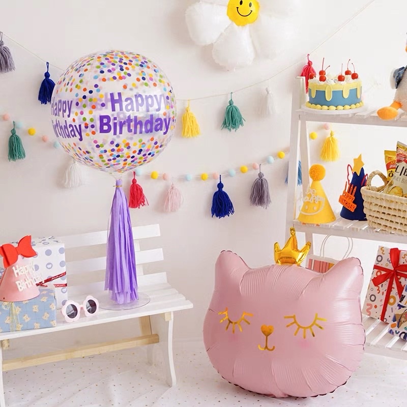 Bong Bóng Mèo Đen Hồng Đáng Yêu Trang Trí Sinh Nhật - Yori Party