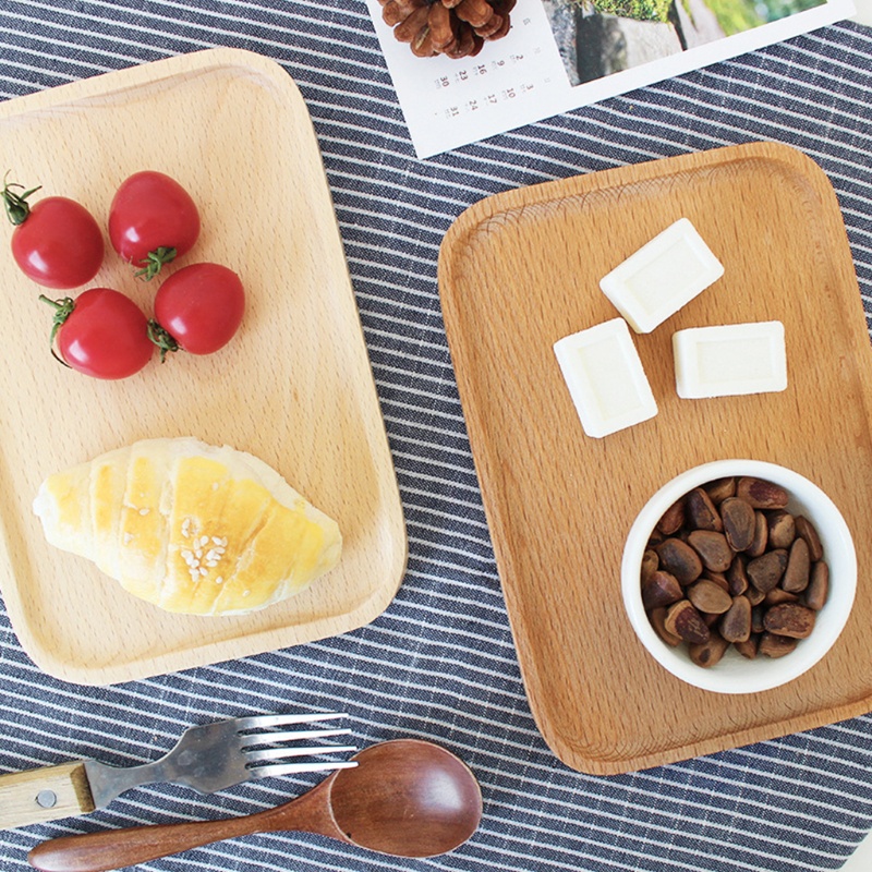 Khay Gỗ Tre Hình Chữ Nhật Dùng Phục Vụ Trà / Cà Phê / Bánh Mì / Trái Cây / Bánh Ngọt / Tráng Miệng