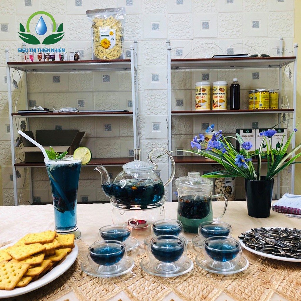 Trà hoa đậu biếc sấy khô Mộc Sắc 1kg, trà cải thiện thị lực của siêu thị thiên nhiên