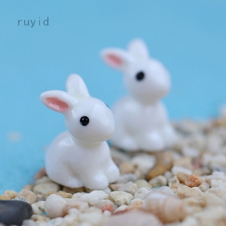 Set 2 mô hình thỏ trắng để trang trí tiểu cảnh