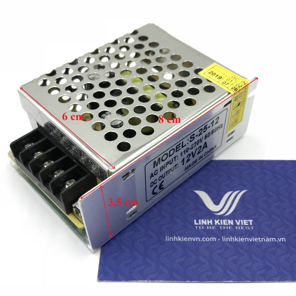 Nguồn tổ ong 12V 2A 80x60x35mm