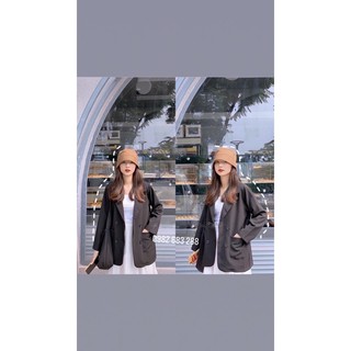 Áo blazer nữ trơn 2 túi dán,áo vest nữ dài tay thanh lịch