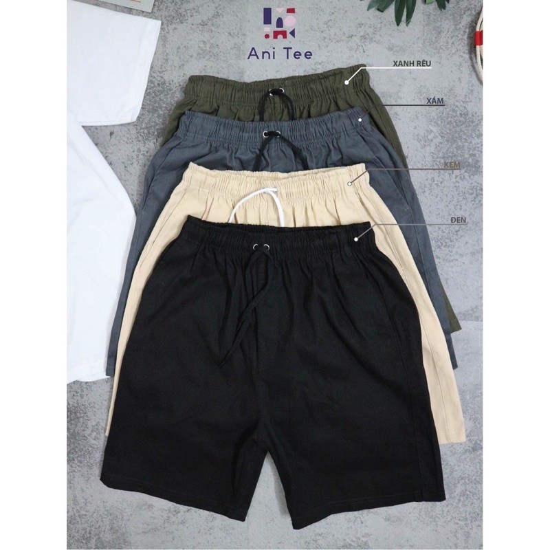 [UNISEX] Quần Short Kaki Trơn Đơn Giản Dành Cho Nam Và Nữ