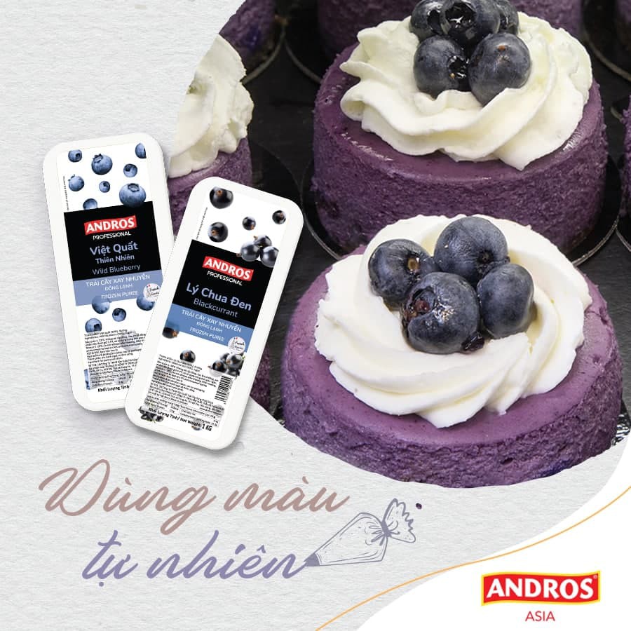 Chỉ giao hcm andros - việt quất puree đông lạnh  wild blueberry frozen - ảnh sản phẩm 5