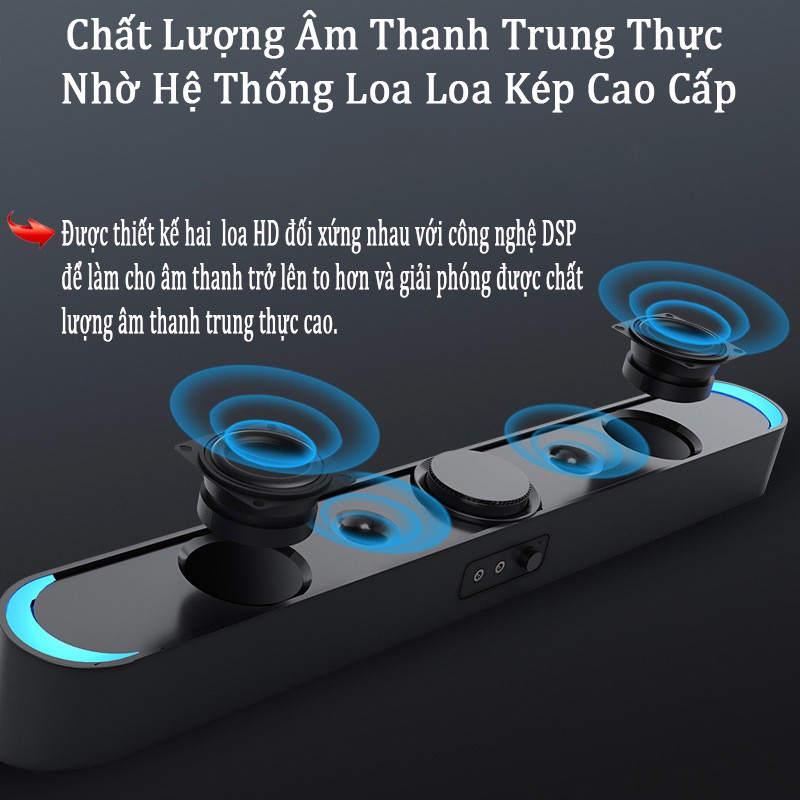 [Hàng Nhập Khẩu] Loa Vi Tính, Tivi Thông Minh SaDa V-198 Hỗ Trợ Bluetooth, Hiệu Ứng Đèn Led Mặt Trăng Cao Cấp