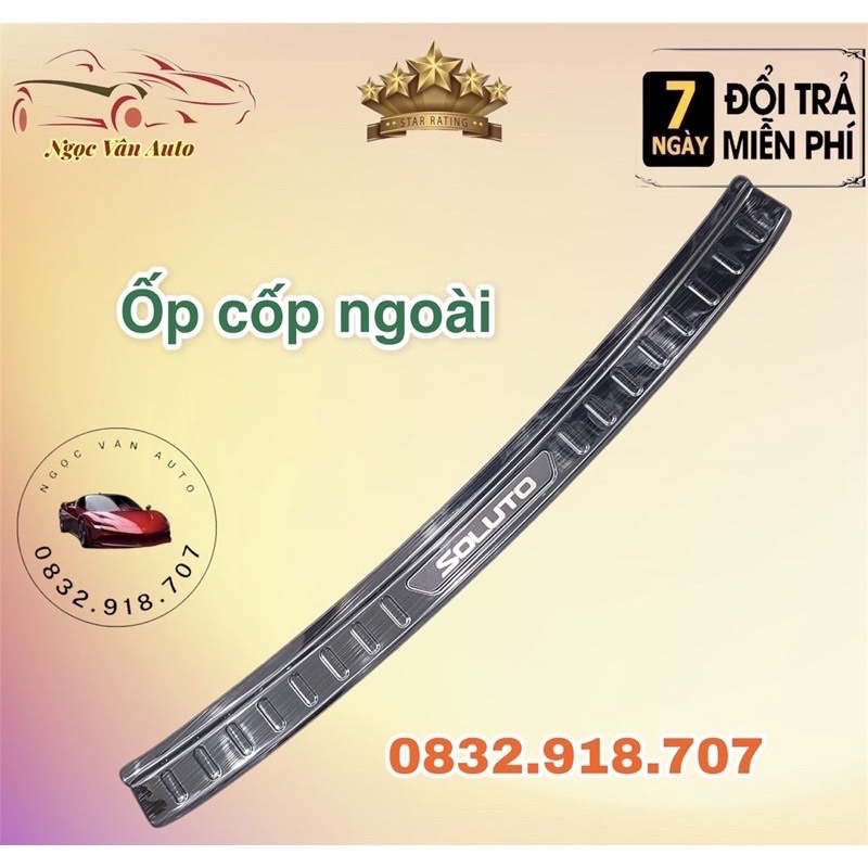Ốp chống trầy cốp ngoài Soluto 2019 - 2020 - 2021 Chất liệu titan vân sước