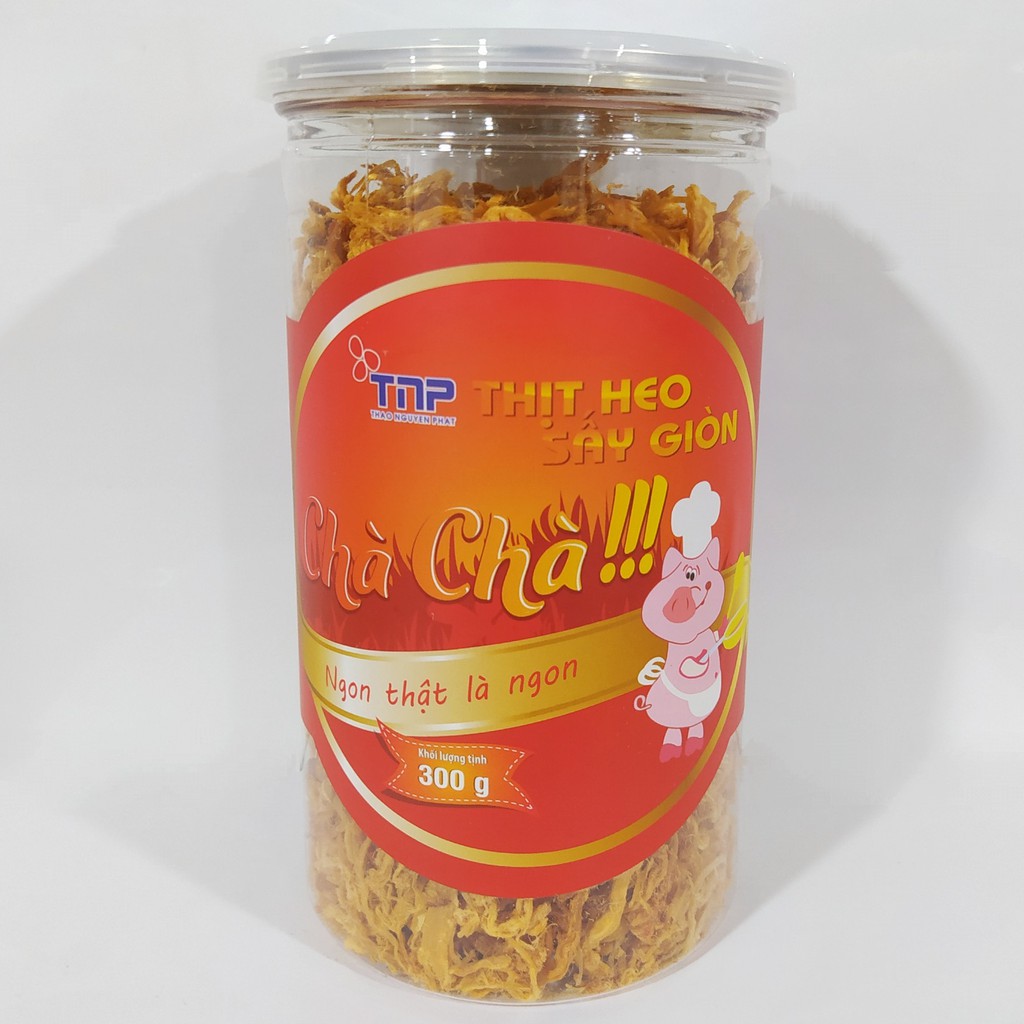 (HŨ 300G) THỊT HEO SẤY GIÒN CHÀ CHÀ THẢO NGUYÊN PHÁT (TNP) - Hàng công ty chính hãng. Khô heo sạch. Cam kết chất lượng