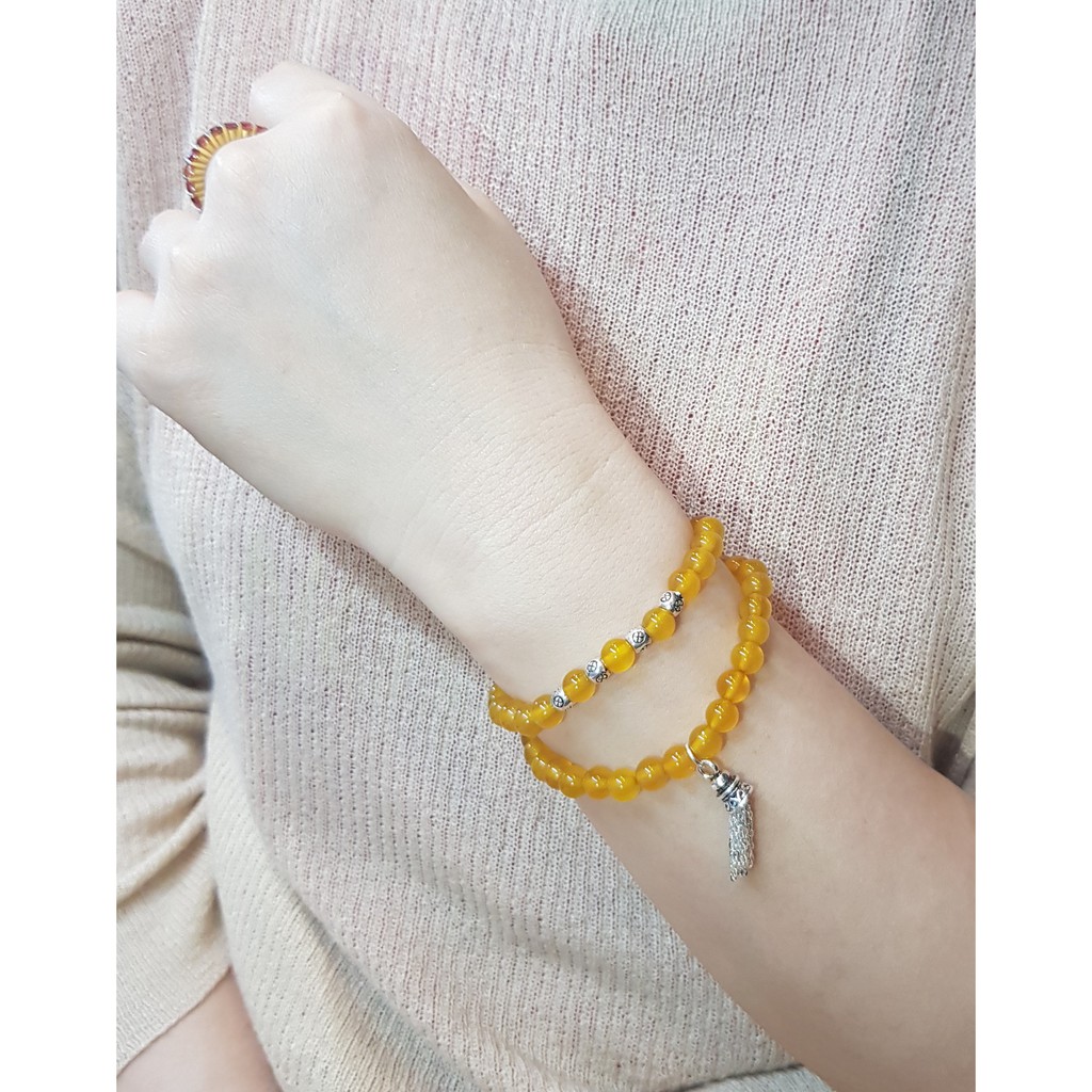 Vòng tay Phong thủy phối mix Charm Bạc 925 may mắn, tài lộc, bình an phù hợp TẤT CẢ các MỆNH - DẠNG QUẤN - Đủ size + Màu | BigBuy360 - bigbuy360.vn