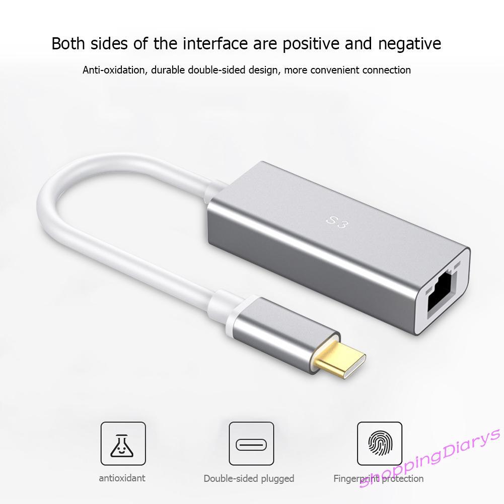 Đầu Chuyển Đổi Từ Cổng Type-C Sang Rj45 10/100mbps Lan Ethernet S3-8052-C Tiện Dụng | BigBuy360 - bigbuy360.vn