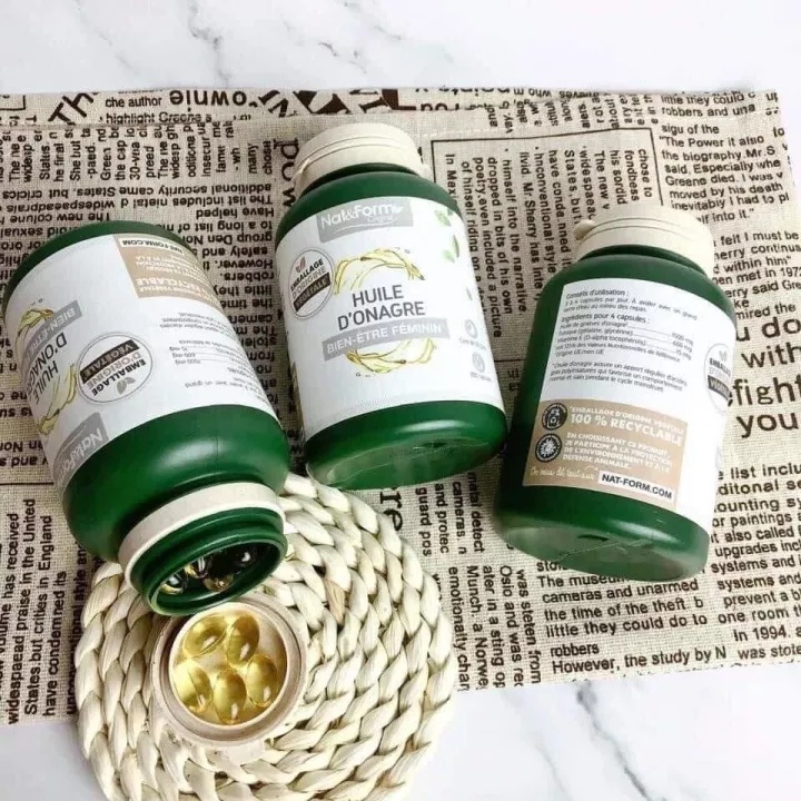 Hoa Anh Thảo Hữu Cơ Pháp Nat Form Huile Onagre 1500mg Lọ 200 Viên - hàng Pháp chính hãng