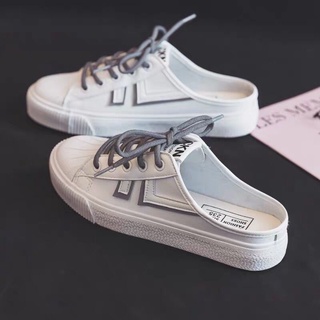 Giày lười vải canvas thời trang mùa thu mới 2021 cho nữ