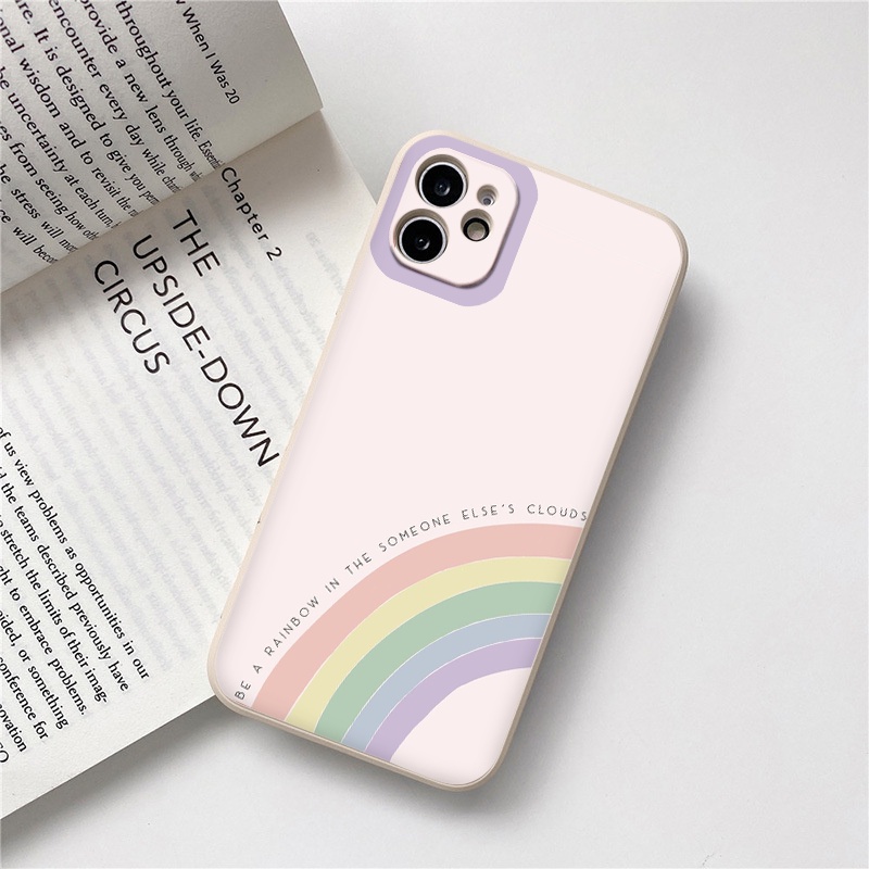 Ốp iphone - Ốp lưng iphone cạnh vuông Cầu vồng 5 màu dành cho ip 6 đến 14promax - ng114