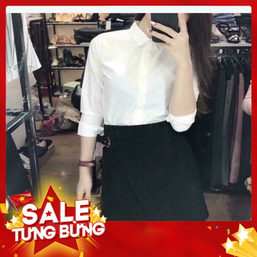 Somi trắng không nhăn 🍍FREE SHIP🍍 Sơ mi trắng nữ hàng Quảng Châu giá rẻ - Hàng nhập khẩu