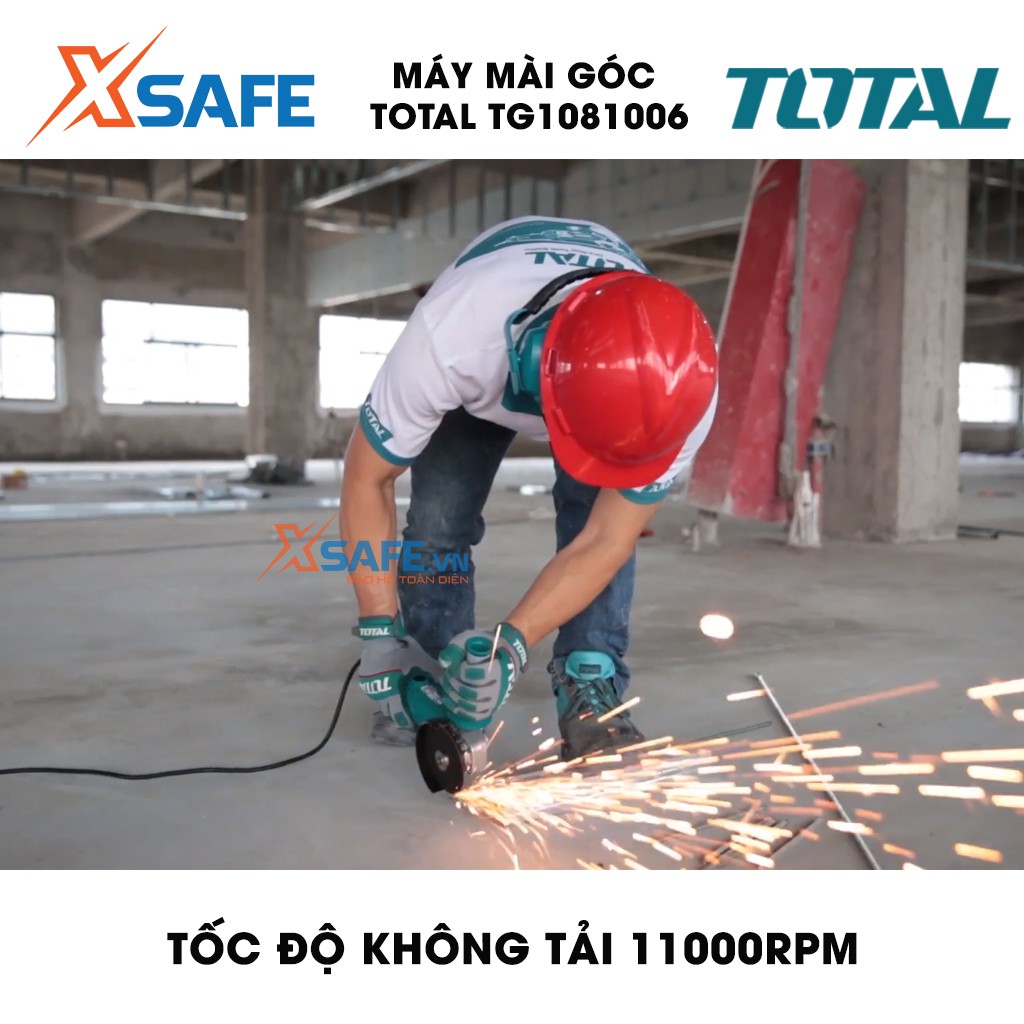 Máy mài cầm tay TOTAL TG1081006 công suất 800W đóng gói trong hộp màu. Máy mài góc điện thế 200-240V - Bảo hành 6 tháng